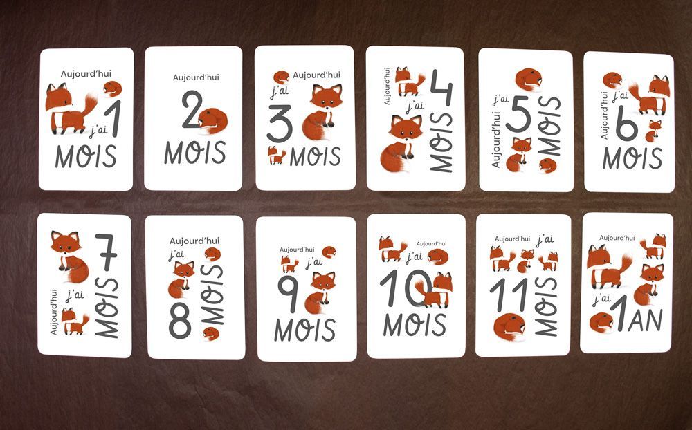 Cartes étapes bébé Renard (Le Faire-Part Français) - Image 1