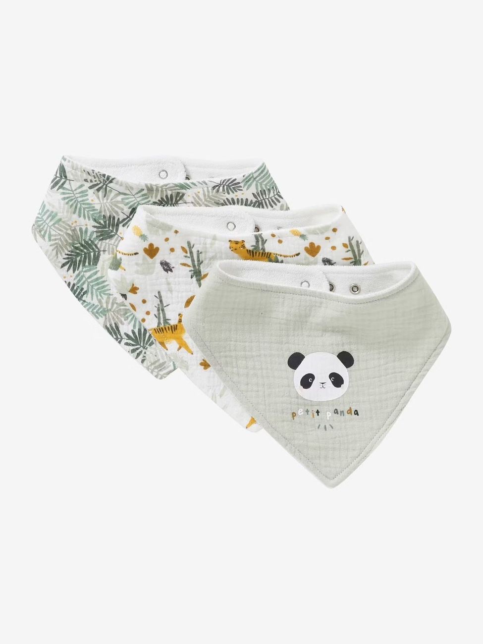 Lot 3 bavoirs bandanas en gaze de coton hanoi (Vertbaudet) - Couverture
