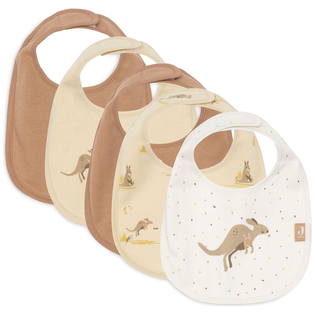 Lot de 5 bavoirs imperméables Kangaroots (Jollein) - Couverture