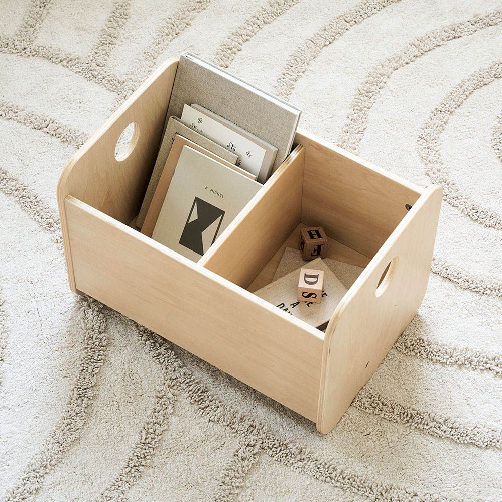 Petite Amélie Coffre à jouets Montessori | Ellipse | Bois | Naturel | Design ouvert et bas | Deux compartiments de rangement séparés (Petite Amélie) - Image 3