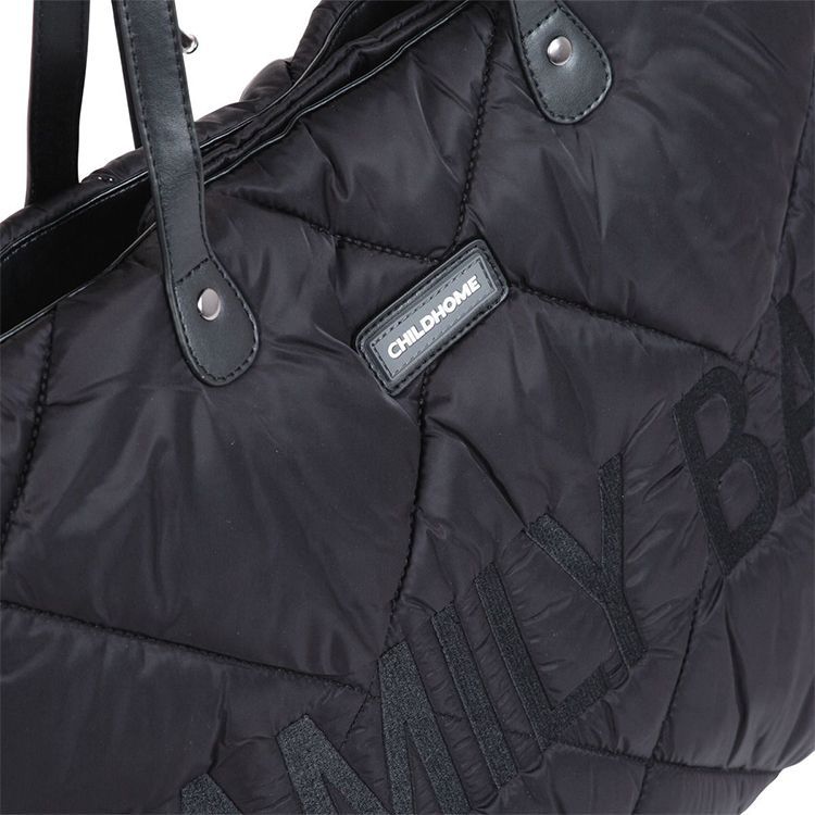 Sac à langer à anses Family bag matelassé noir (Childhome) - Image 8