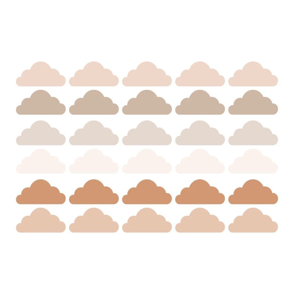 Stickers muraux en vinyle nuages marron et beige (Decochic) - Couverture