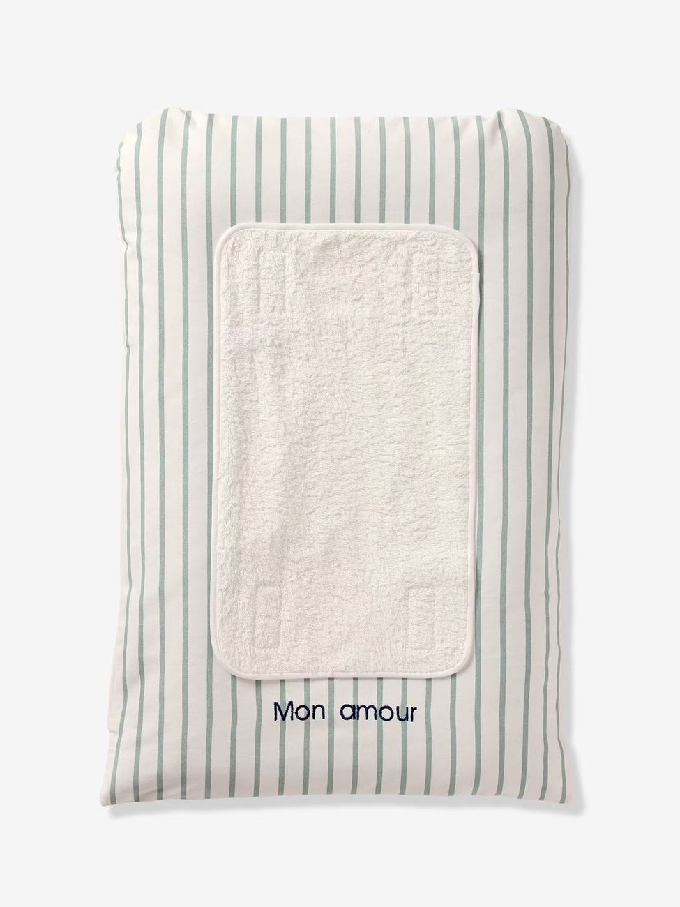 Housse matelas à langer personnalisable vert sauge (Vertbaudet) - Couverture