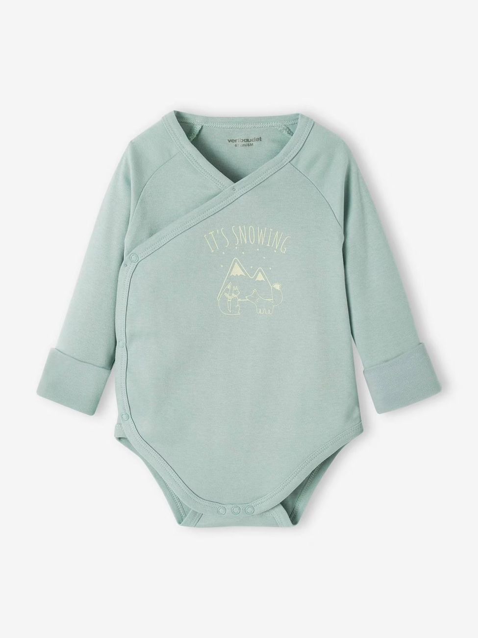 Lot de 5 bodies bébé évolutif ouverture naissance bleu grisé (Vertbaudet) - Image 1