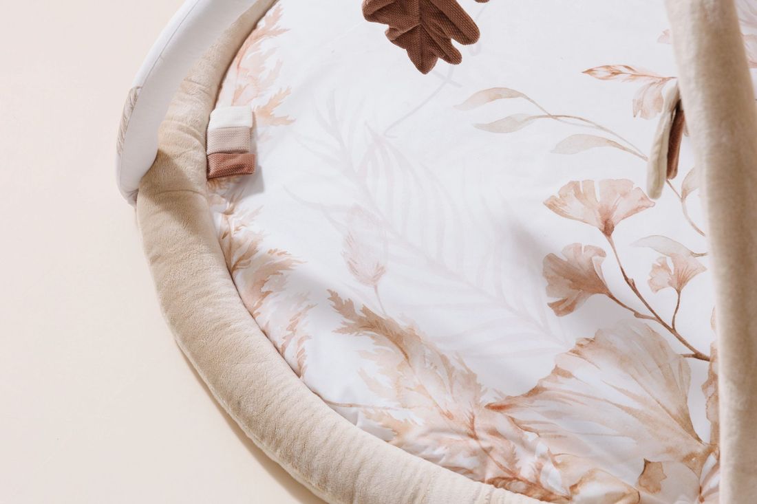 - Tapis d'éveil Boho Feuilles - Beige (Mon Lit Cabane) - Image 3
