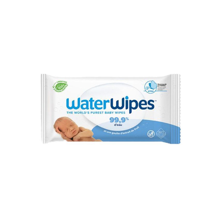 60 lingettes à l'eau compostables - Blanc (Waterwipes) - Couverture