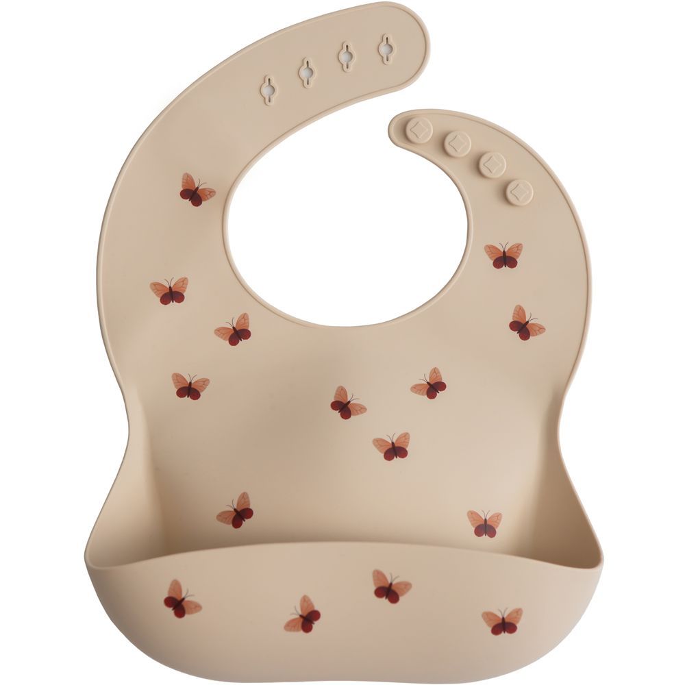 Bavoir à poche en silicone Butterflies (Mushie) - Couverture