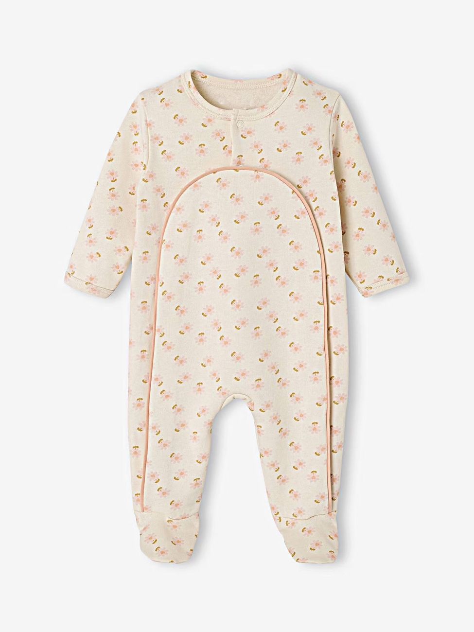 Pyjama bébé fille naissance en molleton écru (Vertbaudet) - Couverture
