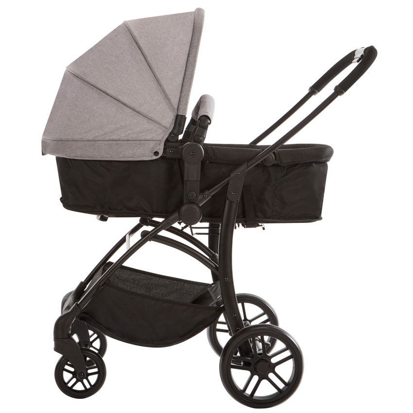 Poussette trio combinée avec siège-auto et couffin gris chiné/noir - Gris (Babycare) - Image 4