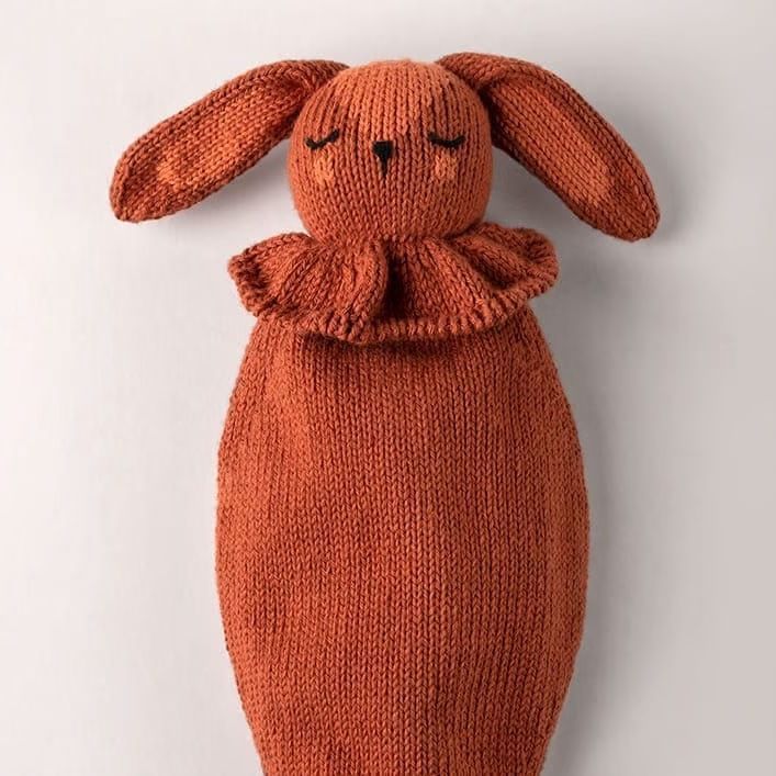 Doudou attache-tétine lapin terracota (LERO LERO KID) - Image 1