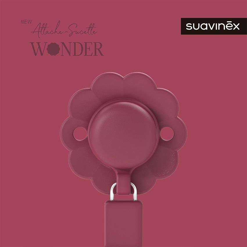 Attache-sucette en silicone Wonder viva magenta - Rose (Suavinex) - Image 1