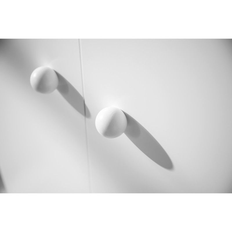Armoire 2 portes bouton boule Blanc Basic (Sauthon) - Image 3