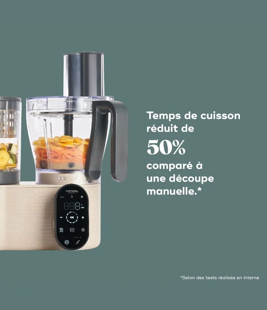 Robot cuiseur Nutribaby Evolution - 6 en 1 avec découpe intégrée (Babymoov) - Image 2