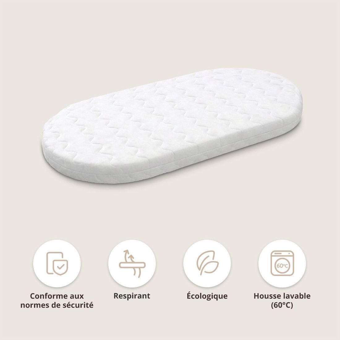 Petite Amélie Matelas bébé mousse Nova pour lit cododo Cocoon | réversible et écologique | 45x90 cm (Petite Amélie) - Image 2