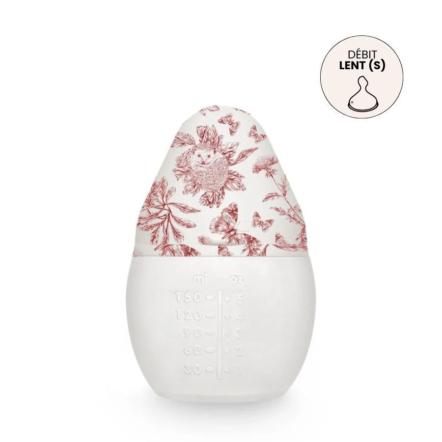 Coffret Biberon + Doudou | Tartine et Chocolat "Toile de Jouy" Terracotta (Elhée) - Image 1