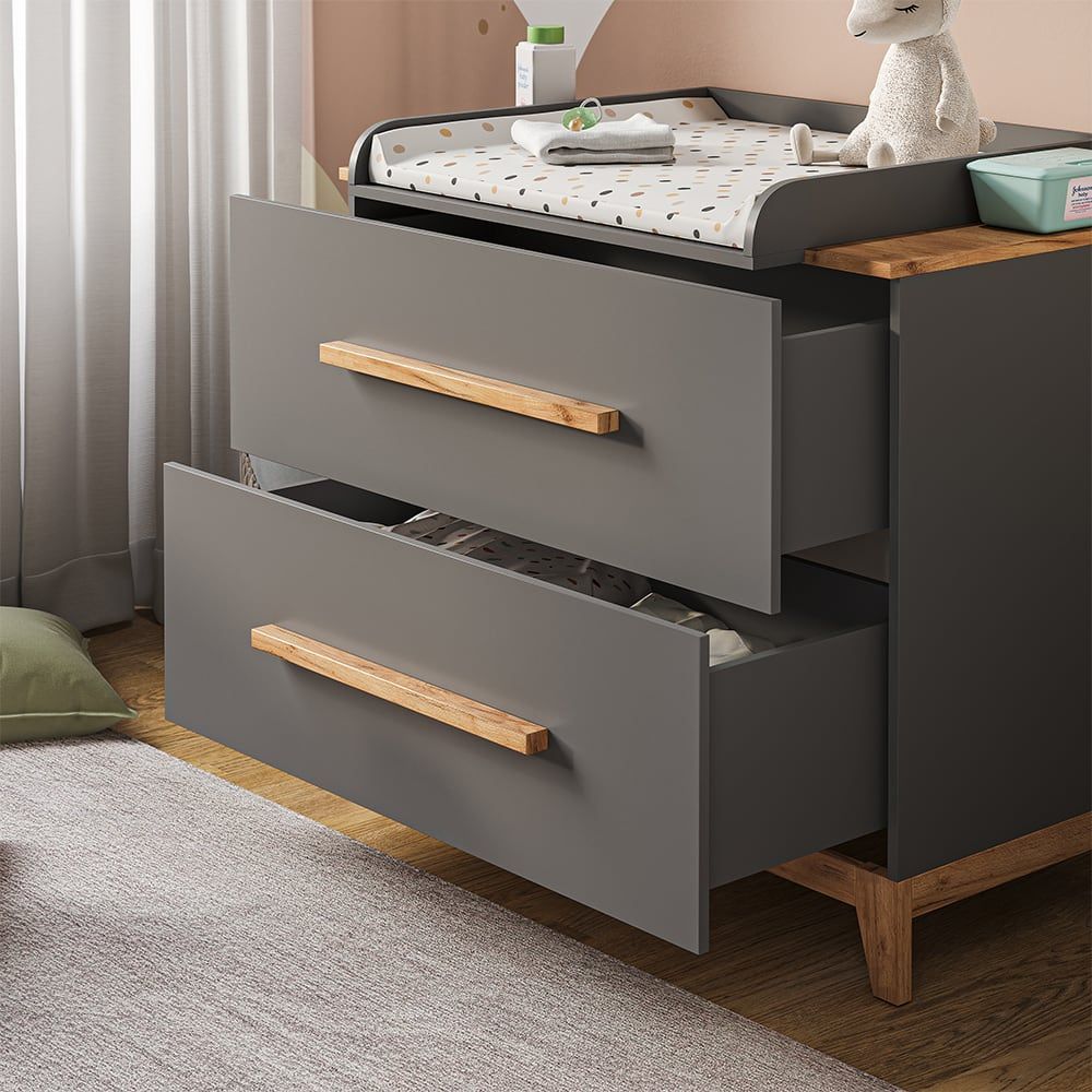 Table à langer avec plan à langer gris/artisan 108x98cm (VitaliSpa®) - Image 2