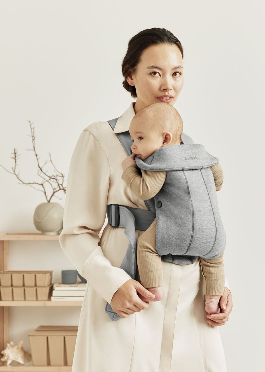 Porte-bébé Mini - Gris clair / Jersey 3D (BabyBjörn) - Image 5