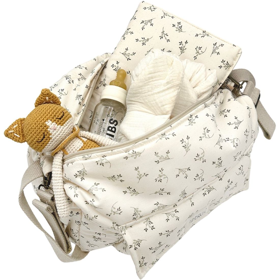 Sac à langer Camila Olive Bloom Canvas (Babyshower) - Image 2
