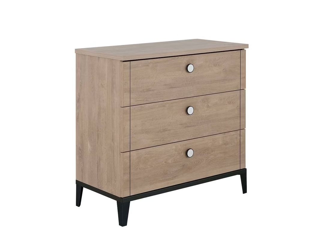 Commode 3 Tiroirs Elliot Ardoise & Chêne (Nateo Concept) - Image 1