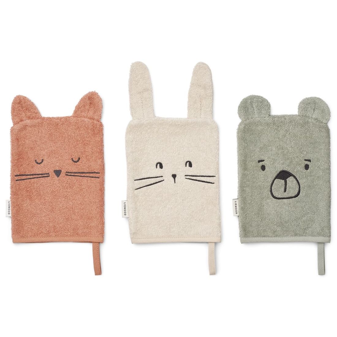Lot de 3 gants de toilette Sylvester Dove Blue Mix (Liewood) - Couverture