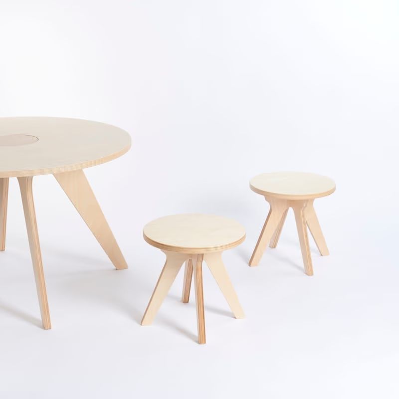 Lot de 2 tabourets en bois (Drawin'Kids) - Image 1