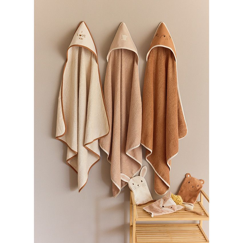 Lot de 3 capes de bain en éponge beige/marron - Beige (Prémaman) - Image 2