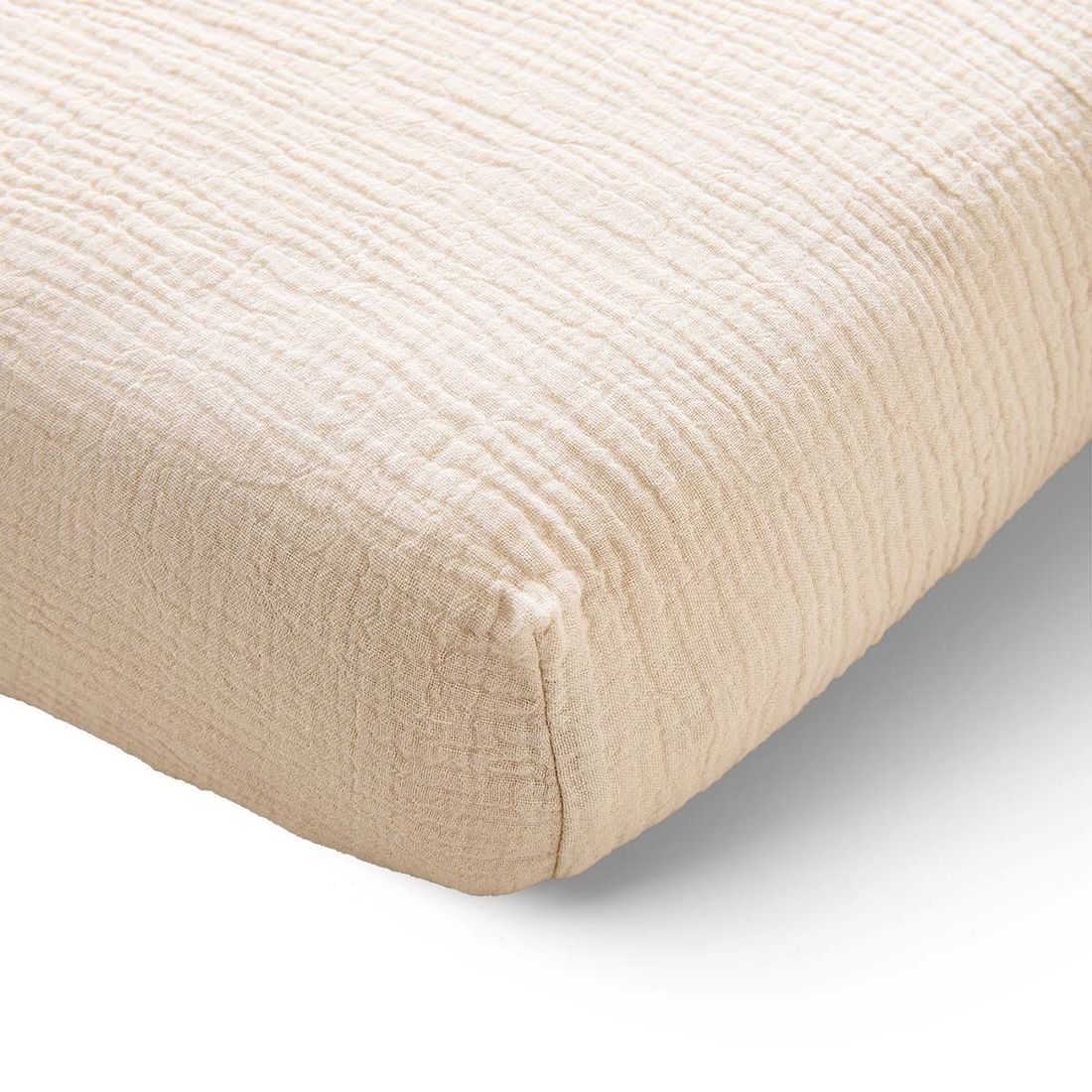 Petite Amélie Drap-housse enfant | Gaze de coton bio | Beige | 70x140 cm | Pour matelas 16 cm (Petite Amélie) - Couverture