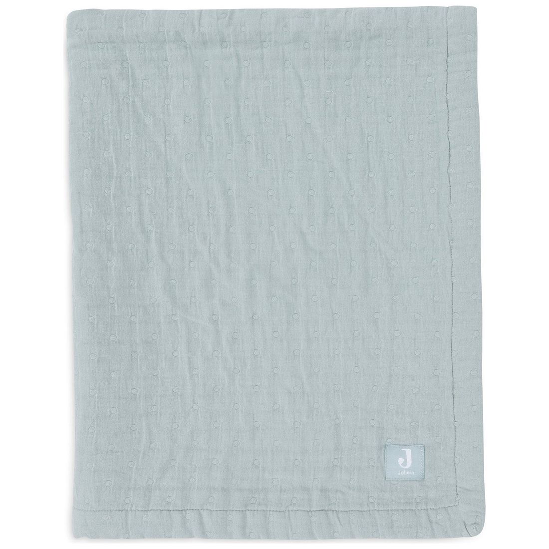 Couverture en gaze de coton Jacquard Sea Green (75 x 100 cm) (Jollein) - Image 5