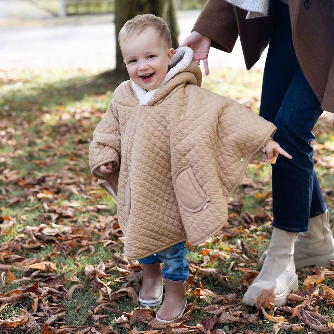 Poncho De Voyage Bébé Pour Siège Auto - Dehors Bien Au Chaud Beige (Bemini) - Image 1