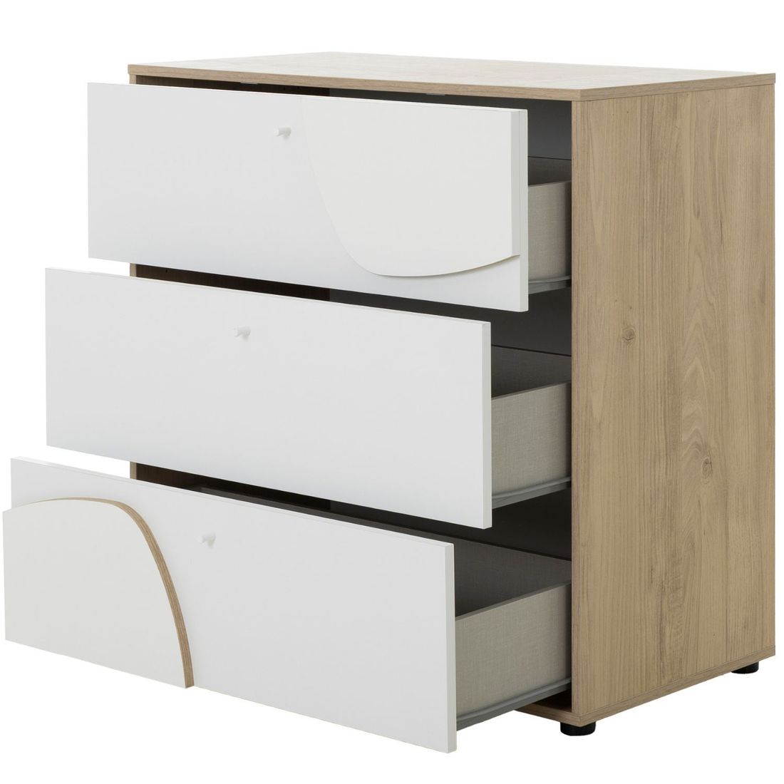 Duo Lit 60x120 cm et Commode 3 tiroirs Châtaignier naturel Basile (Galipette) - Image 9