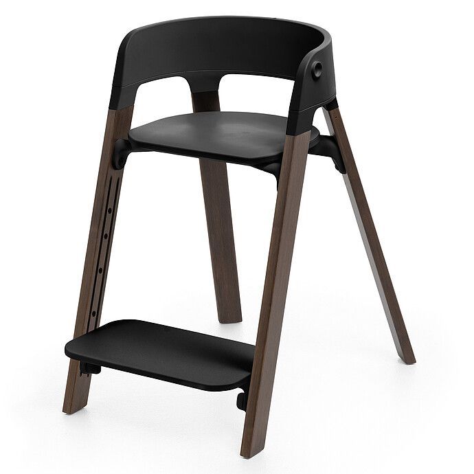 Chaise Haute Steps avec Plateau et Baby Set - Noir et Brun Chaud (Stokke) - Image 6