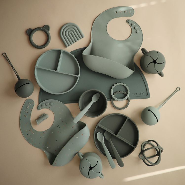 Assiette à compartiments en silicone avec ventouse Dried thyme (Mushie) - Image 6