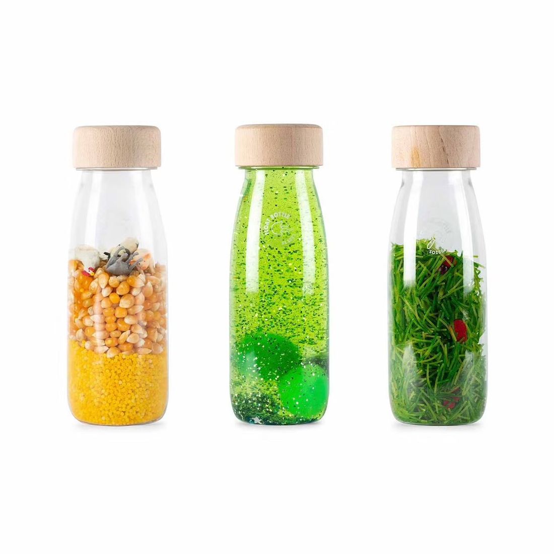Lot De 3 Bouteilles Sensorielles Vert (Petit Boum) - Image 1