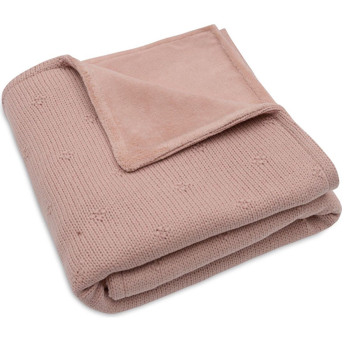 Couverture en polaire Cosy Knit Wild Rose (75 x 100 cm) (Jollein) - Couverture