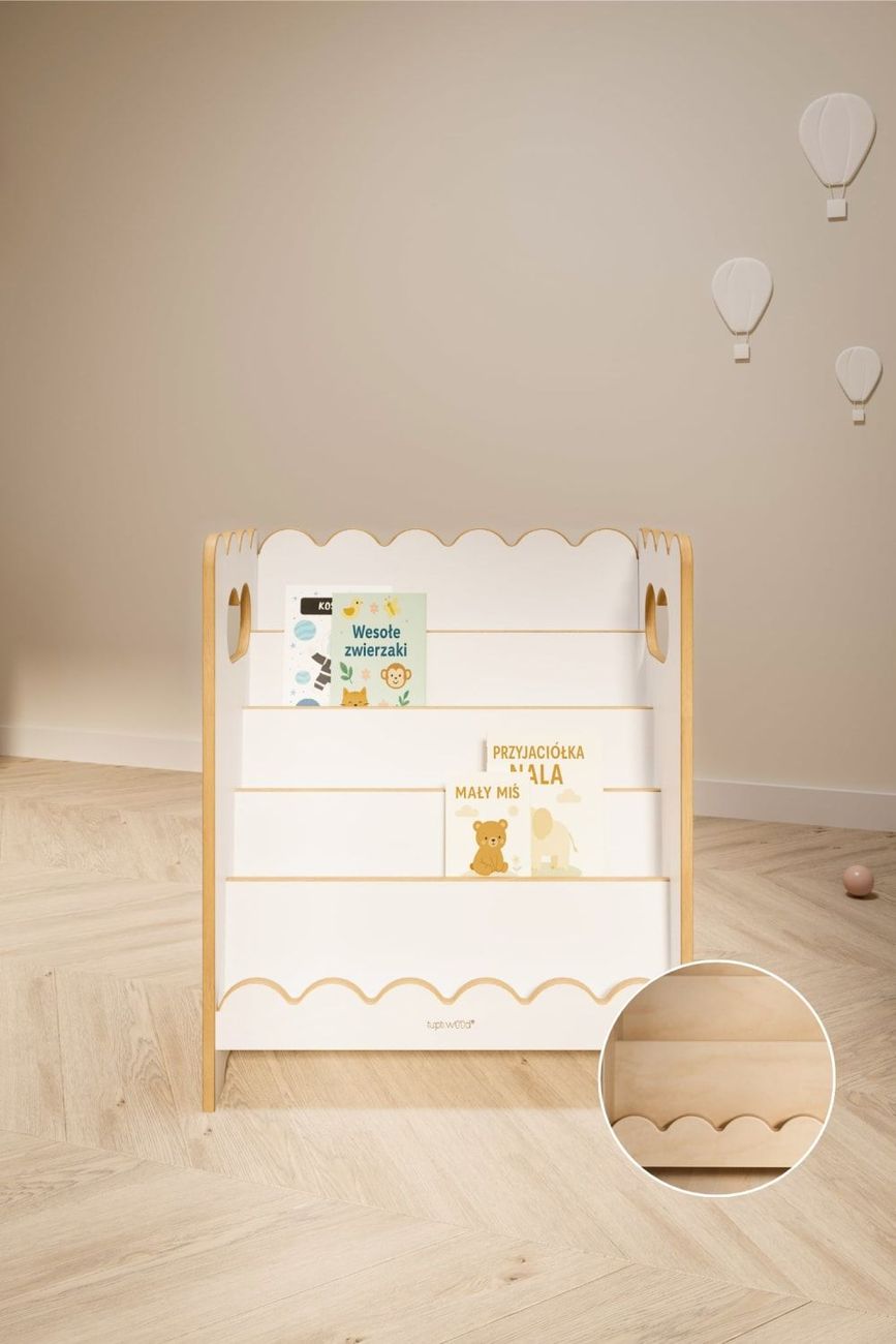 Bibliothèque montessori mini pour enfant en bois blanc (Tupti.wood) - Image 1