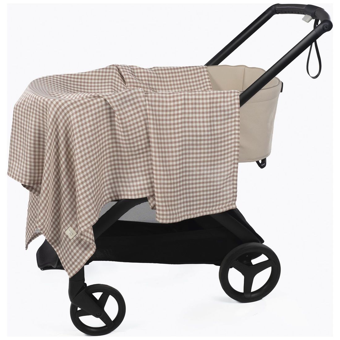 Drap housse pour nacelle Rayures et Lange Praliné Vichy Moka (Walking Mum) - Image 5