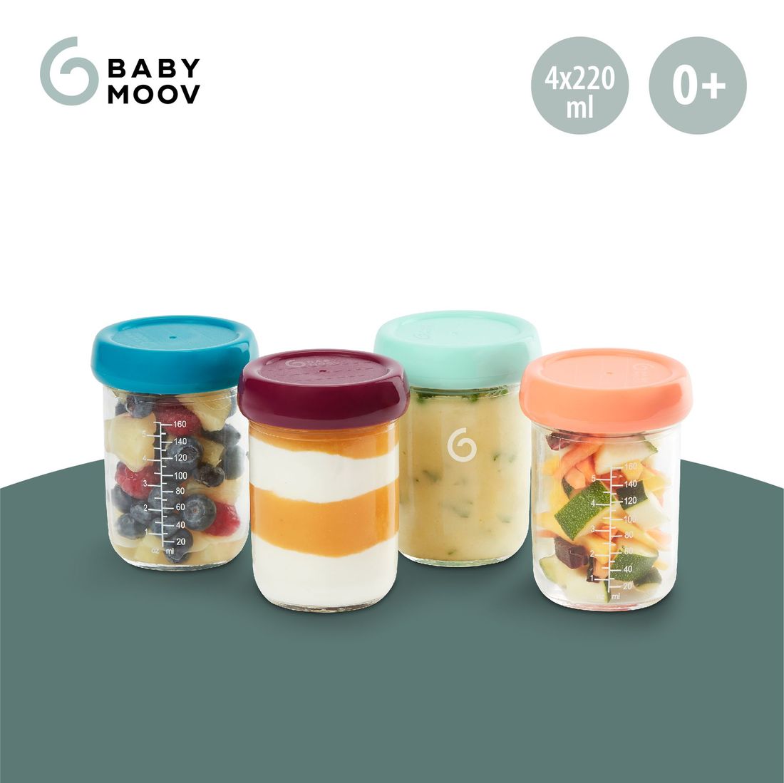 Babybols 4 Pots de Conservation en Verre 220 ml (Babymoov) - Image 3