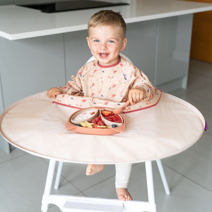 Bavoir supplémentaire pour kit plateau DME imprimé renard - Beige (TIDY TOT) - Image 1