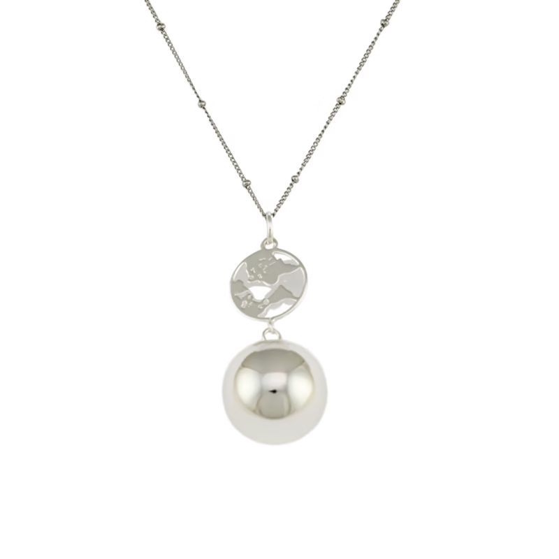 Bijou de grossesse bola avec chaîne - terre argent (Babireva) - Image 1