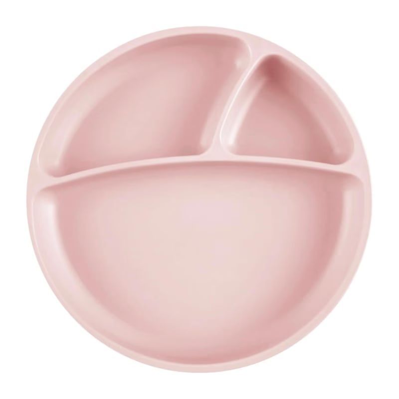 Assiette bébé silicone à ventouse rose (Minikoioi) - Couverture