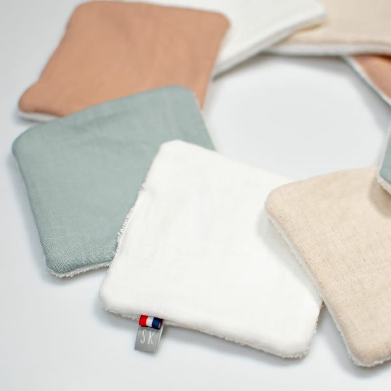 Lingettes bébé lavables en lin 8 pièces (Sevira Kids) - Image 3