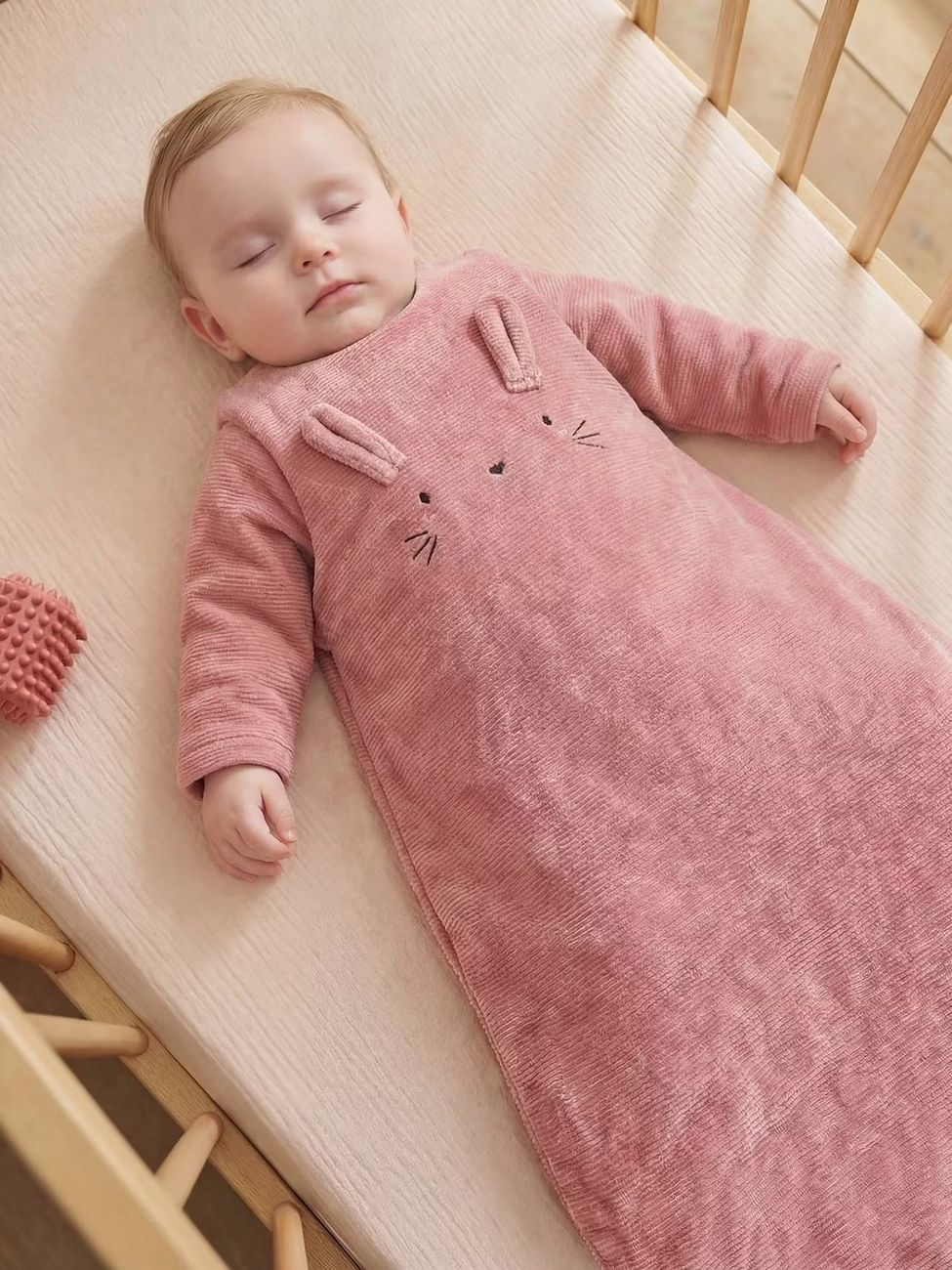 Gigoteuse bébé velours côtelé vieux rose (Vertbaudet) - Couverture
