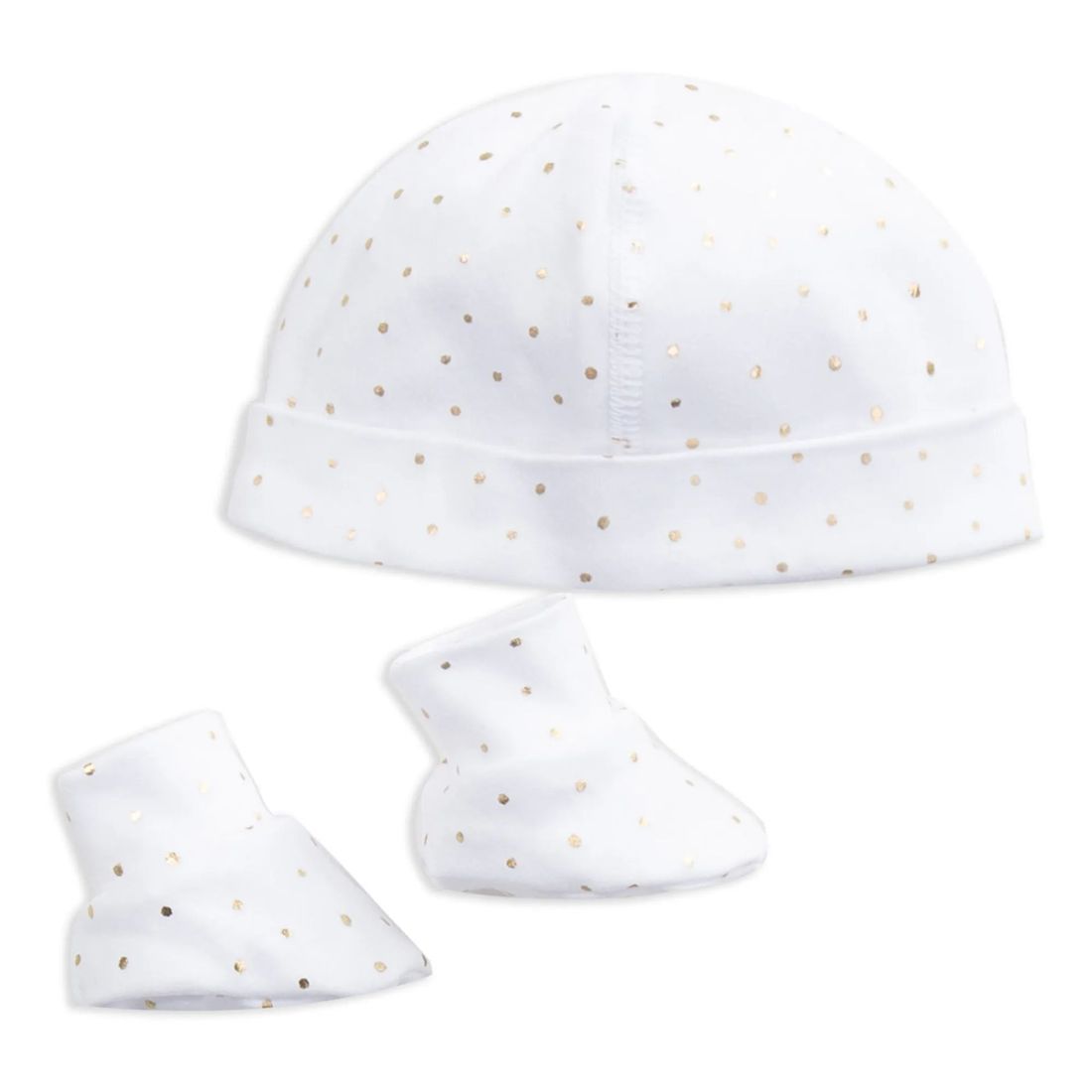 Carrement Beau - Bonnet + Chaussons Coton Bio Pois (Carrement Beau) - Image 1