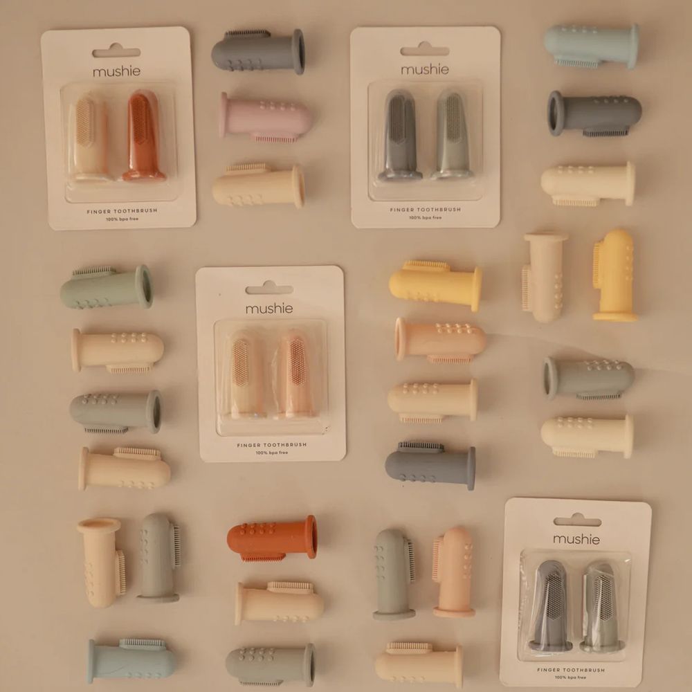 Lot de 2 brosses à dents à doigt Shifting sand-Blush (Mushie) - Image 6