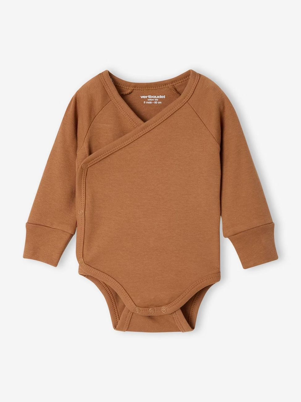 Lot de 5 bodies bébé garçon manches longues caramel (Vertbaudet) - Image 1