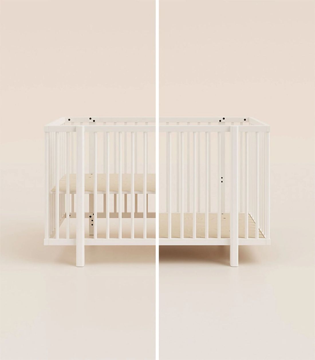 Lit bébé 60x120 cm - Blanc - De la naissance à 3 ans - Fait en Finlande - Garantie 3 ans - Bois responsable - Tediber (Tediber) - Image 2