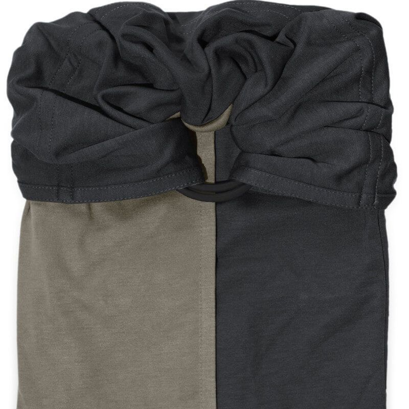 Petite Echarpe Sans Noeud - Anthracite, Olive (reversible) | Porte-bébé sling (Love Radius) - Image 5