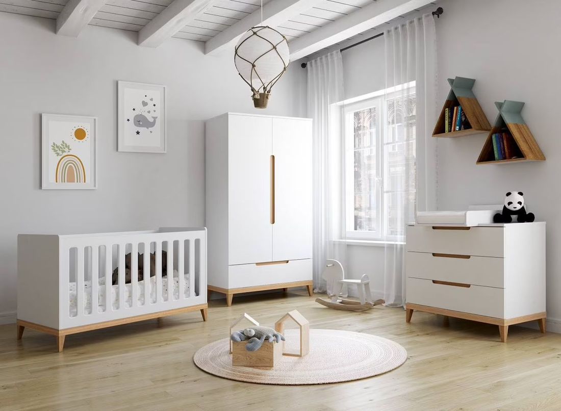 Chambre Bébé Complète Evidence Blanc /hêtre (Chambrekids) - Couverture