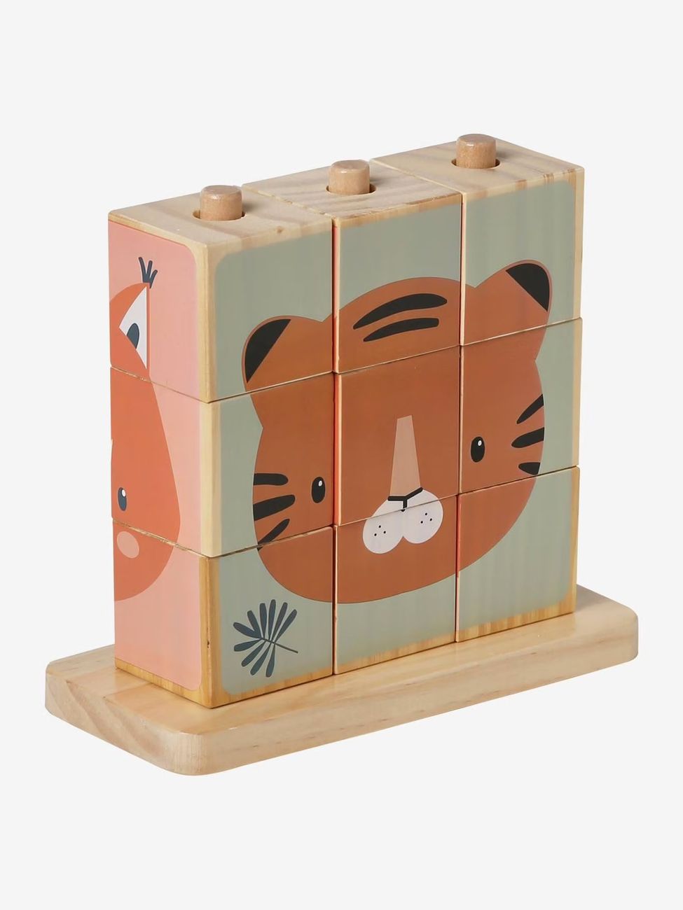 Puzzle de cubes à empiler en bois FSC® bois (Vertbaudet) - Image 1