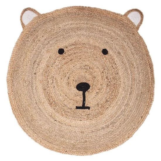 Tapis rond enfant ourson en jute (Atmosphera) - Couverture
